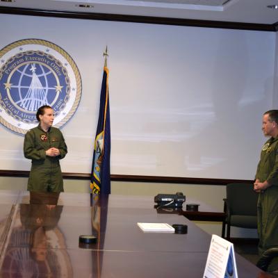 Capt. Holly Shoger and Rear Adm. Shane Gahagan