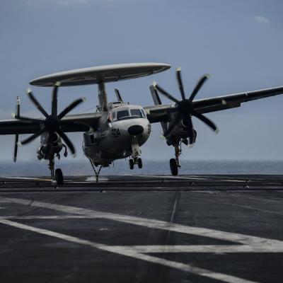E-2D Advanced Hawkeye landing on carrier