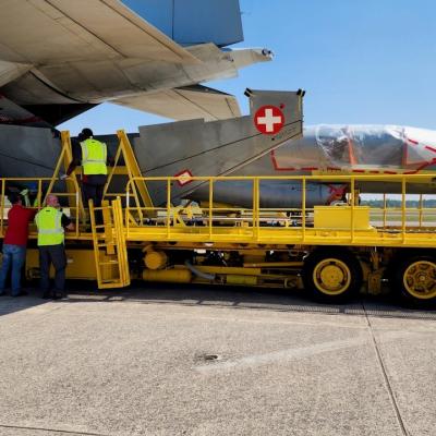 First repatriated Swiss F-5 offload at Cecil Field, Florida