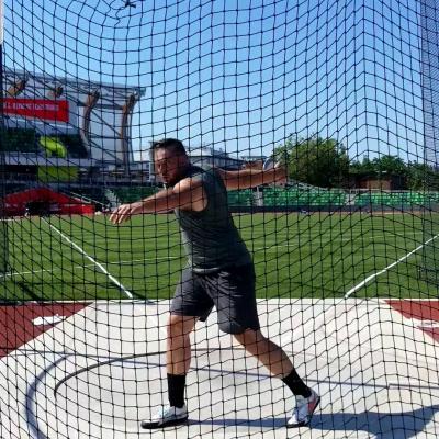 Screen capture of Jayson Kovar throwing a discus during Olympic trials in June 2021