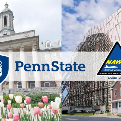 NAWCAD LKE and Penn State logos