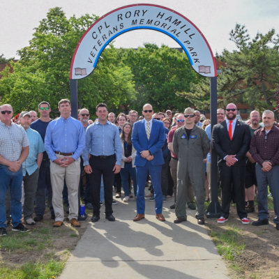 Group photo from NAWCAD Lakehurst Veterans Park Dedication