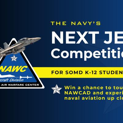 A graphic advertises the Navy's Next Jet Competition.