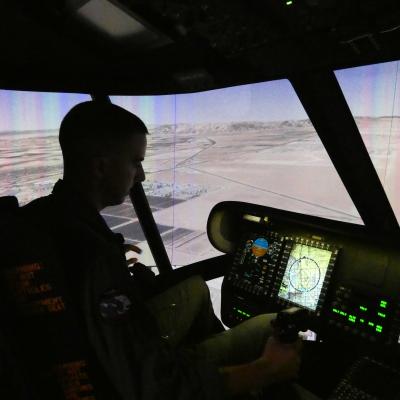 Cockpit view of CH-53 Trainer