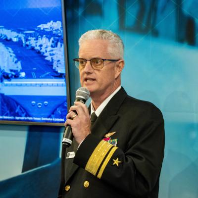 Rear Admiral Stephen Tedford, executive officer of PEO(U&W), gives updates regarding manned/unmanned aircraft and weapon systems milestones achieved over the past year. 
