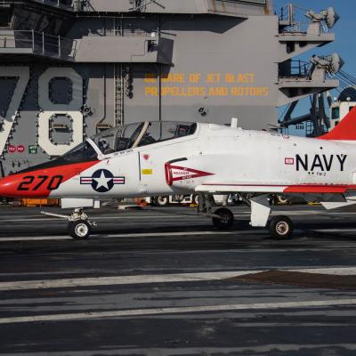 T-45 landing on USS Gerald R. Ford (CVN 78)