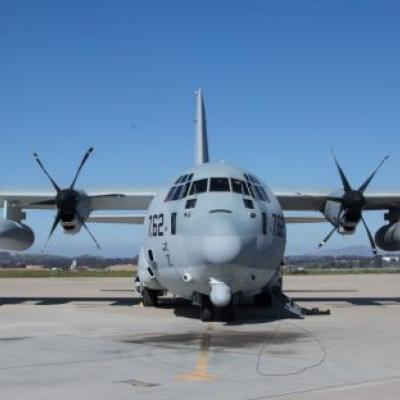 KC-130J sits on tarmac