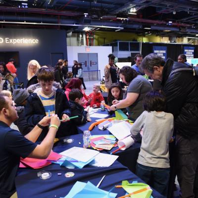 Team Members from Naval Air Warfare Center Aircraft Division Lakehurst take part in Kids Week at the Intrepid Museum