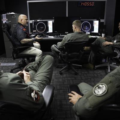 Navy engineers train Marine Corps unmanned air vehicle operators on how to use Guardian, a ground-based detect and avoid system.