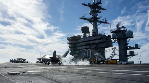 F-35C lands on USS Carl Vinson