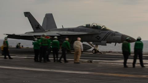 F/A-18F Super Hornet launches from CVN 78 using EMALS