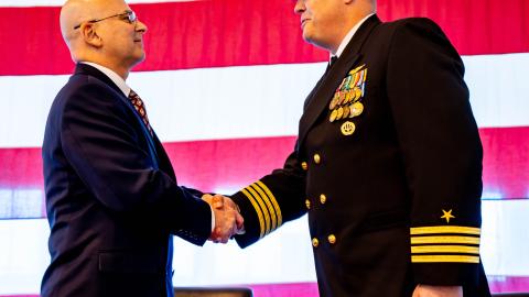 Handshake after change of command