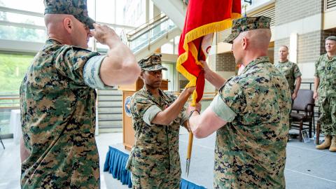 Brig. Gen. Tamara Campbell passes the leadership torch to Col. Russell Strange