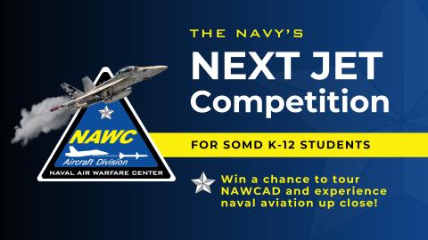 A graphic advertises the Navy's Next Jet Competition.