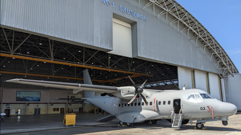  A Royal Malaysian Air Force aircraft pictured outside a hangar