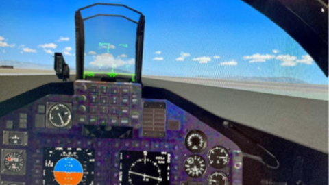 T-45C prototype mixed reality cockpit view