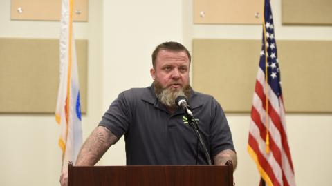 Dennis Addesso, President of veterans organization Ma Deuce Deuce was a featured speaker at a luncheon held at Naval Air Warfare Center Aircraft Division Lakehurst