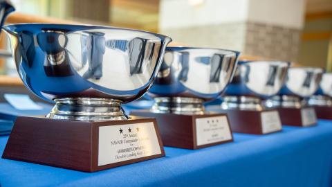 Commander's Awards trophies pictured